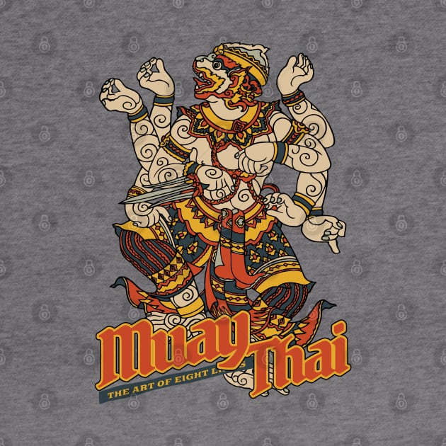 Vintage Muay Thai Hanuman Tattoo by KewaleeTee